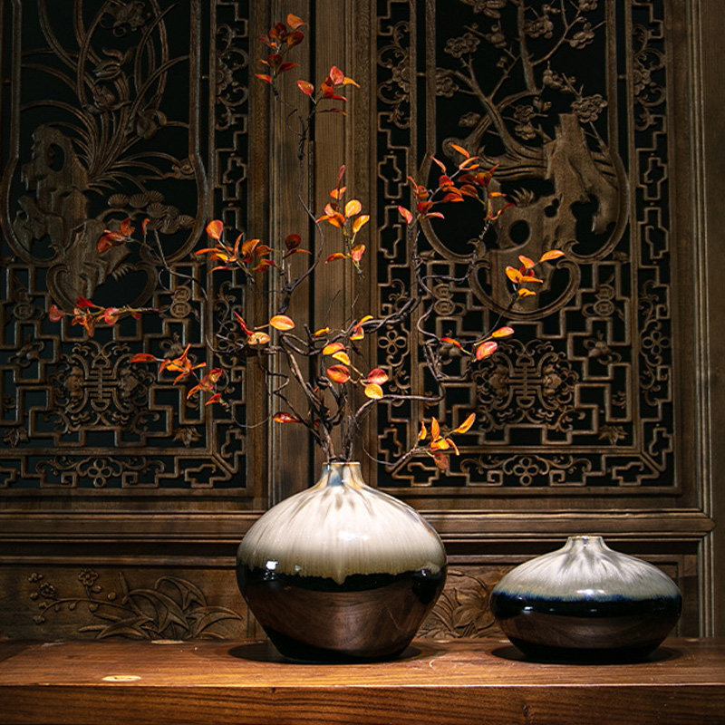 新中式花瓶插花陶瓷摆件家居客厅酒店办公室茶室禅意创意软装饰品,家居饰品,花瓶,淘宝优惠券,粉丝福利购,淘宝优惠卷