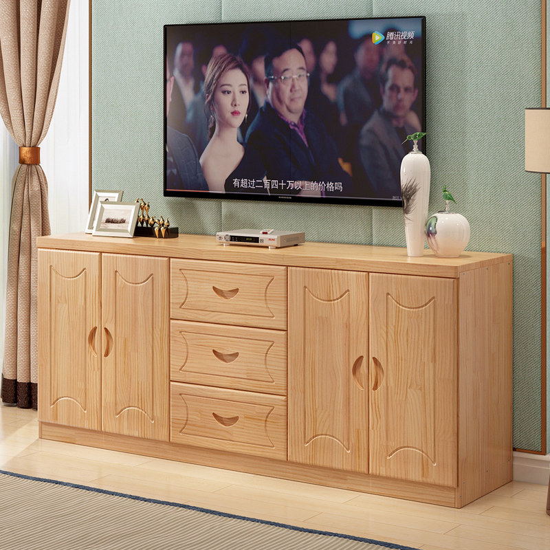 实木电视柜储物柜矮柜地柜组合松木电视柜简约卧室柜餐边柜定制款