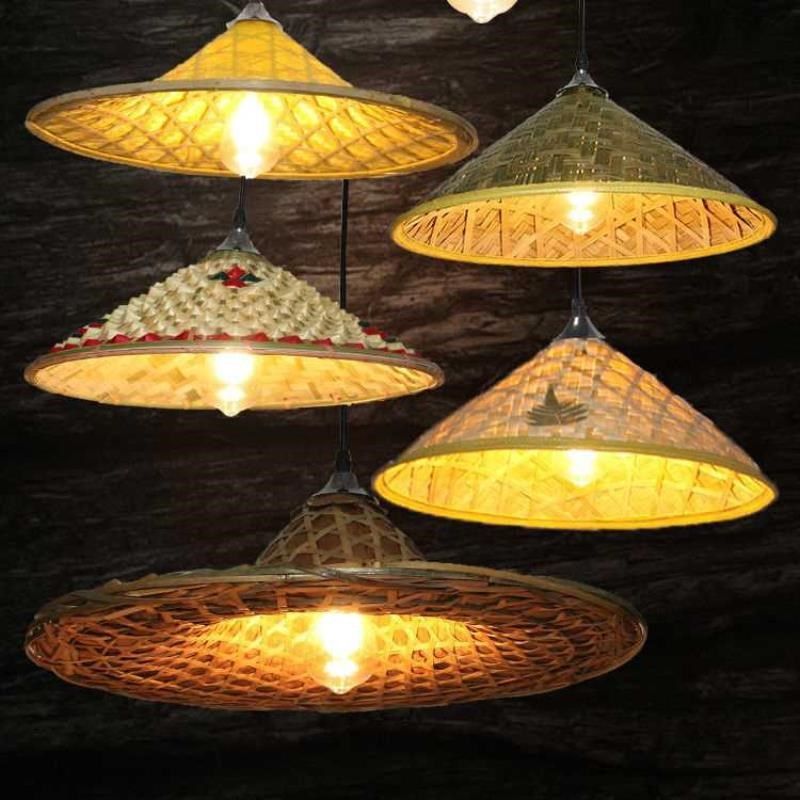 竹编草帽吊灯火锅店农家乐民宿竹编灯罩个性复古餐厅灯具斗笠吊灯,家装灯饰光源,餐厅吊灯,淘宝优惠券,粉丝福利购,淘宝优惠卷
