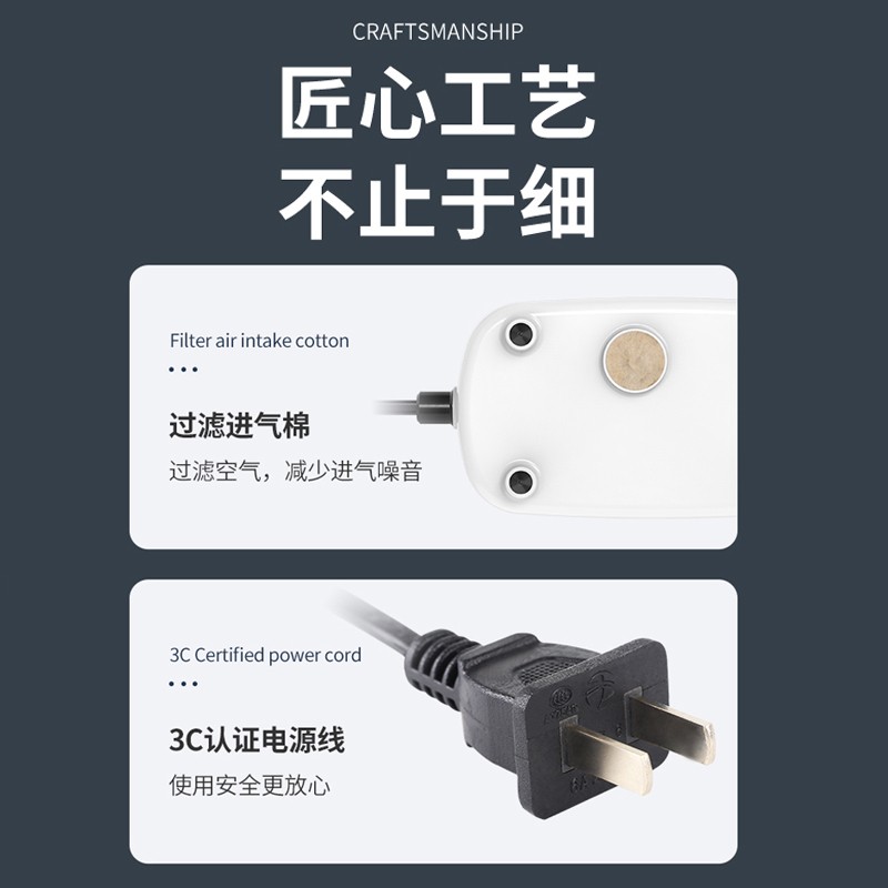 鱼宁增氧泵鱼缸氧气泵防水充氧泵水族箱超静音打氧机养鱼小型家用