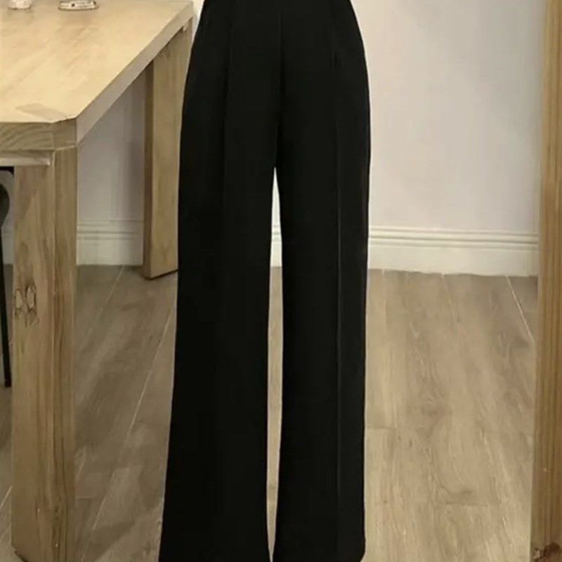 高级感垂感高腰阔腿裤女夏季新款宽松显瘦直筒西装裤薄款休闲长裤