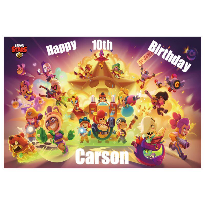 包邮荒野乱斗主题生日定制名字海报男孩儿童9周岁10周岁生日布置