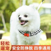 背心式 狗狗牵引绳幼犬博美比熊柴犬胸背带遛猫绳狗链子猫咪防挣脱