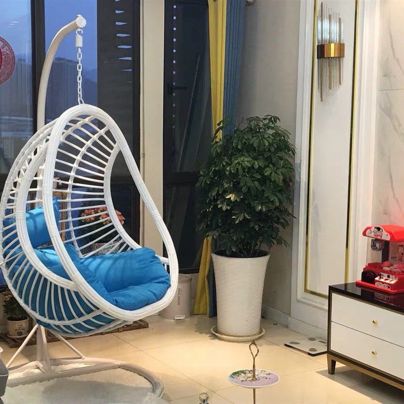 单人吊椅家用阳台鸟巢吊篮椅子藤椅懒人网红室内秋千公主摇篮摇椅