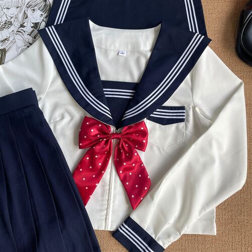 【格瑞斯】正统jk制服基础款绀领白三本学院风中间服水手服套装