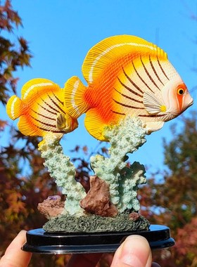 热带观赏鱼摆件鱼类动物桌面装饰小摆设沙盘工艺品造景朋友小礼物