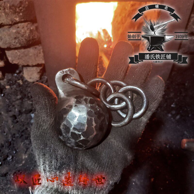 潘铁匠手工锻打实心流星锤表演武术器械甩头健身软兵器收藏把玩