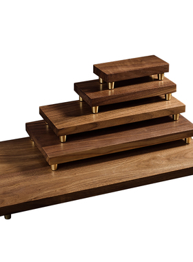 黑胡桃木底座摆件工艺品花瓶佛像长方形奇石茶具榉木托架实木底座