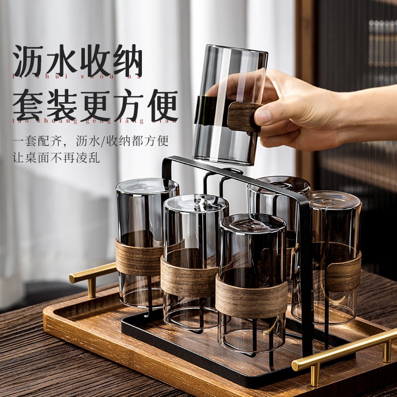 高级感水杯套装玻璃家用待客厅喝水杯子耐高温水具乔迁新居一整套