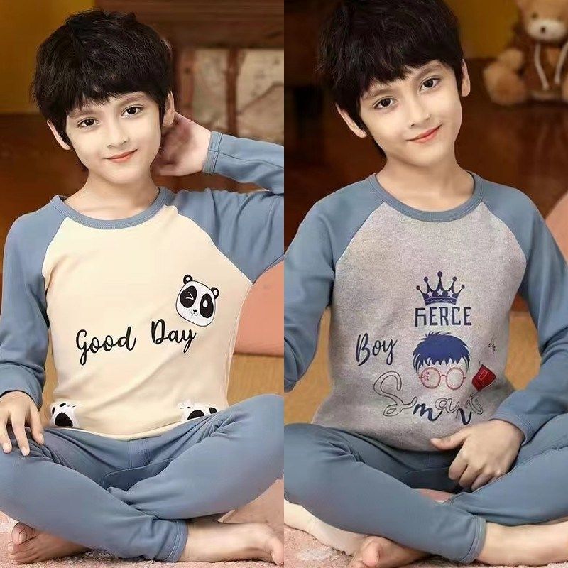 儿童秋衣秋裤纯棉春秋男童内衣套装打底长袖睡衣家居服男孩棉毛衫,童装/婴儿装/亲子装,内衣套装,淘宝优惠券,粉丝福利购,淘宝优惠卷