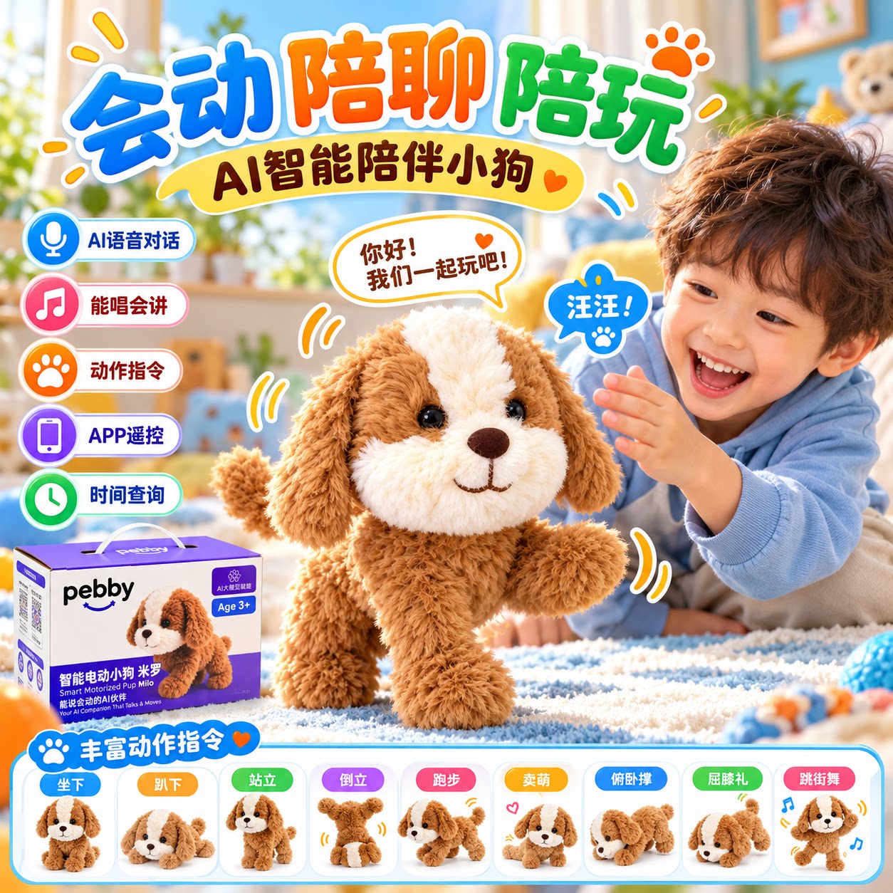 pebby机器狗ai智能陪伴小狗玩具