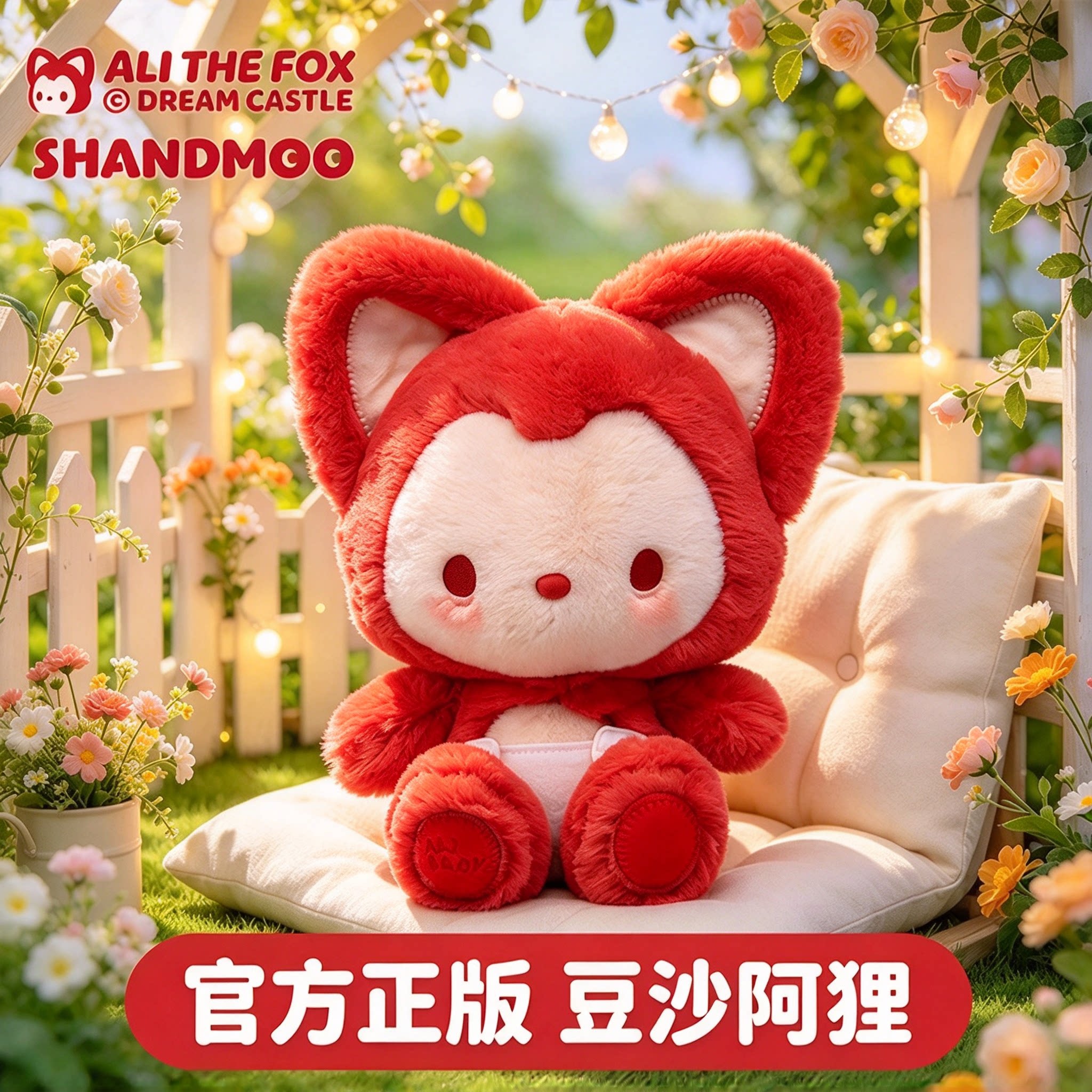 山莫正版豆沙阿狸公仔可爱玩偶