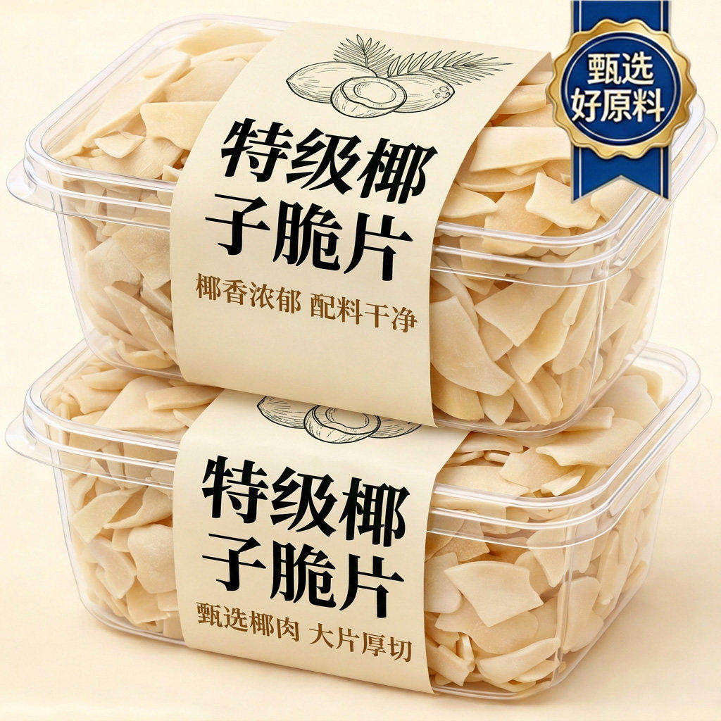 央妈推荐海南特产碳烤生椰子片脆片烘焙奶茶用商用非油炸小吃零食