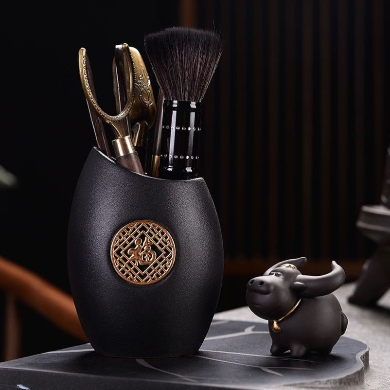 隐茶缘陶瓷茶道六君子茶具配件茶夹茶杯茶笔茶宠功夫泡茶工具套装