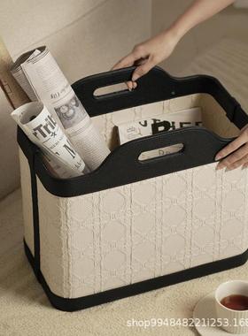 家用提001式皮革编织篮子衣篮手风皮革衣洗服收纳篮衣篮脏黑色杂