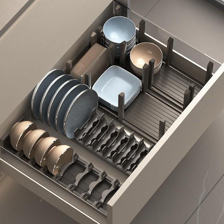 厨房柜收分隔柜内内置碟子盘子盘抽橱屉碗纳碟收纳架碗65556894堆