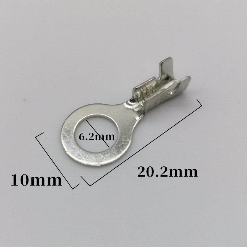 6.2HDL圆耳形接片冷线压端子铜线接线鼻接地环OT铜接线片2000只