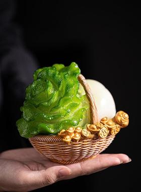 创意财如意变色茶宠摆件精可养招财菜家居茶桌84651206白品茶道茶