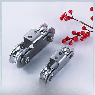 304不槽锈钢重型双轮型轮庭院门滑轮U型移门子V509H型钢工字钢定