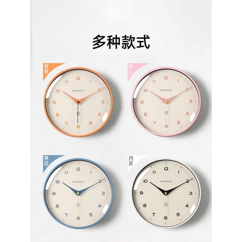 现代客厅装饰画挂钟简约家用时尚钟轻奢静音免打孔时钟挂墙方形图片