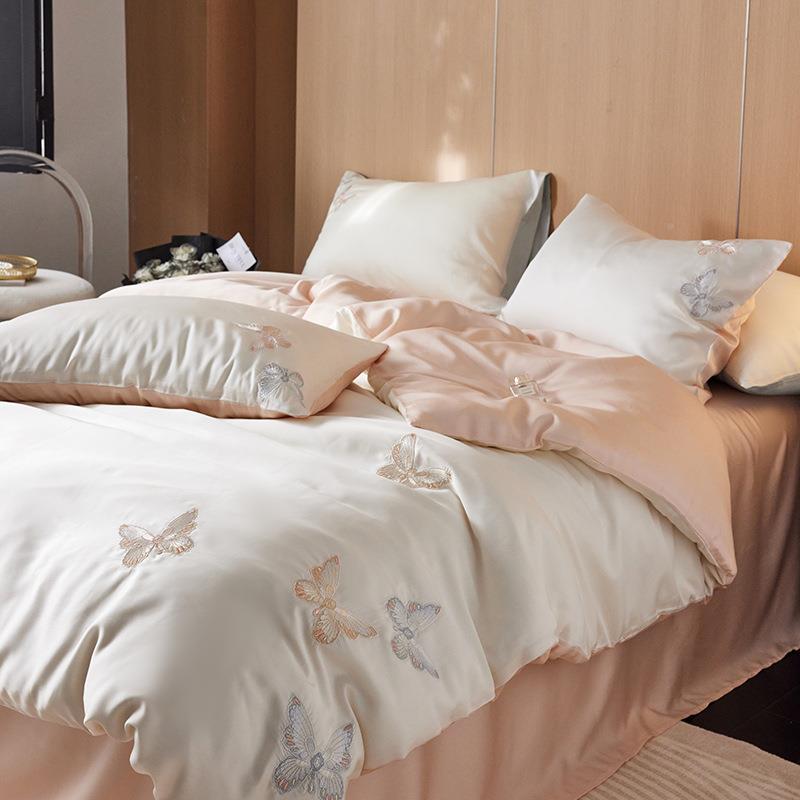 轻A奢族范类60S兰精贵天丝566四件套少心蝴蝶女丝滑被套1.8床上用