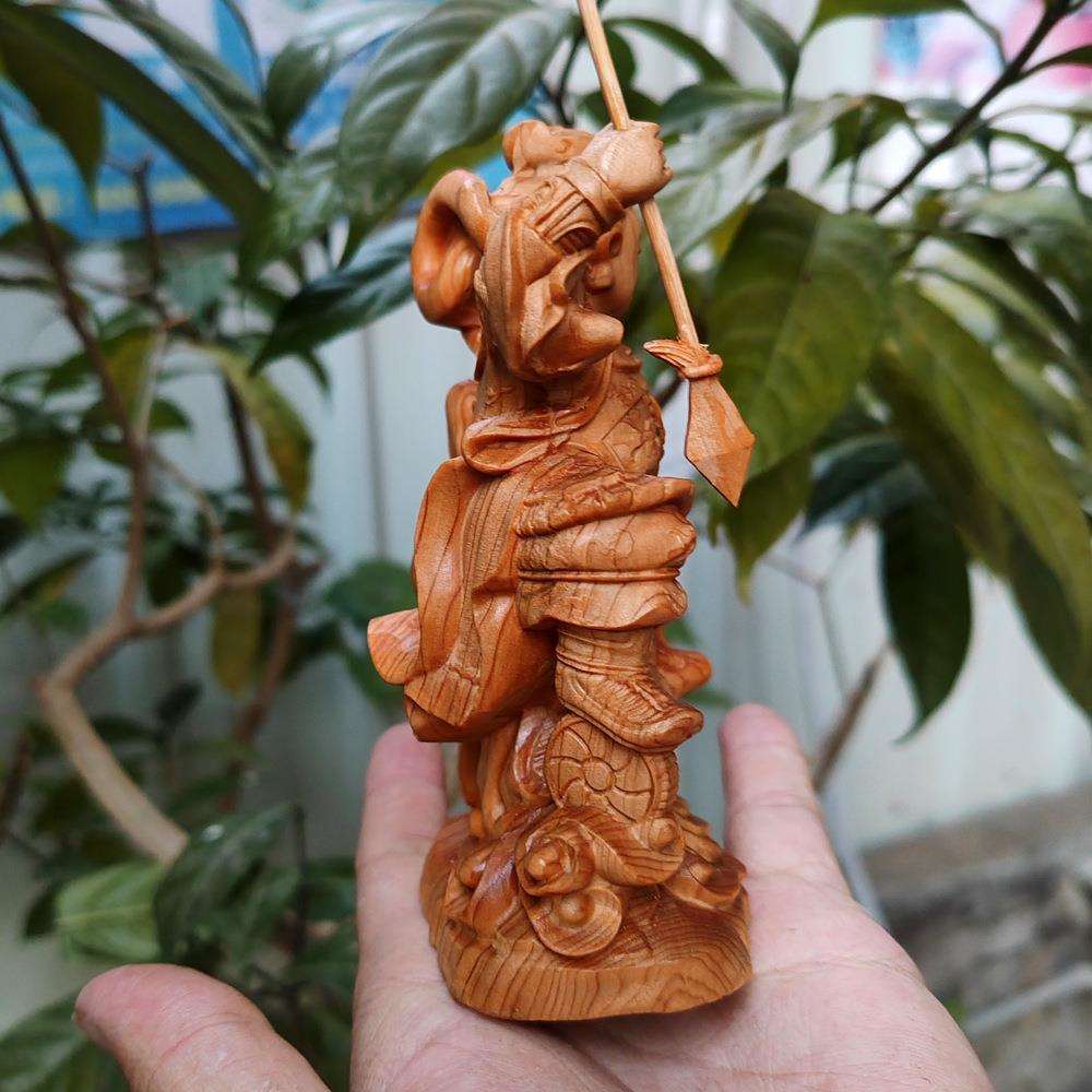 【哪】崖柏木雕刻神吒哪吒三010太子品实木像一体雕工艺摆件家居