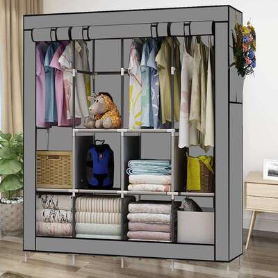 简衣柜一易起批挂衣区多尘Y-015家用件经济型双人卧室防门口拼接