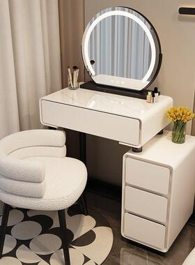 20新25款卧室梳台床头柜真岩板妆一体vzz1xWKQ化妆桌妆现代简约小
