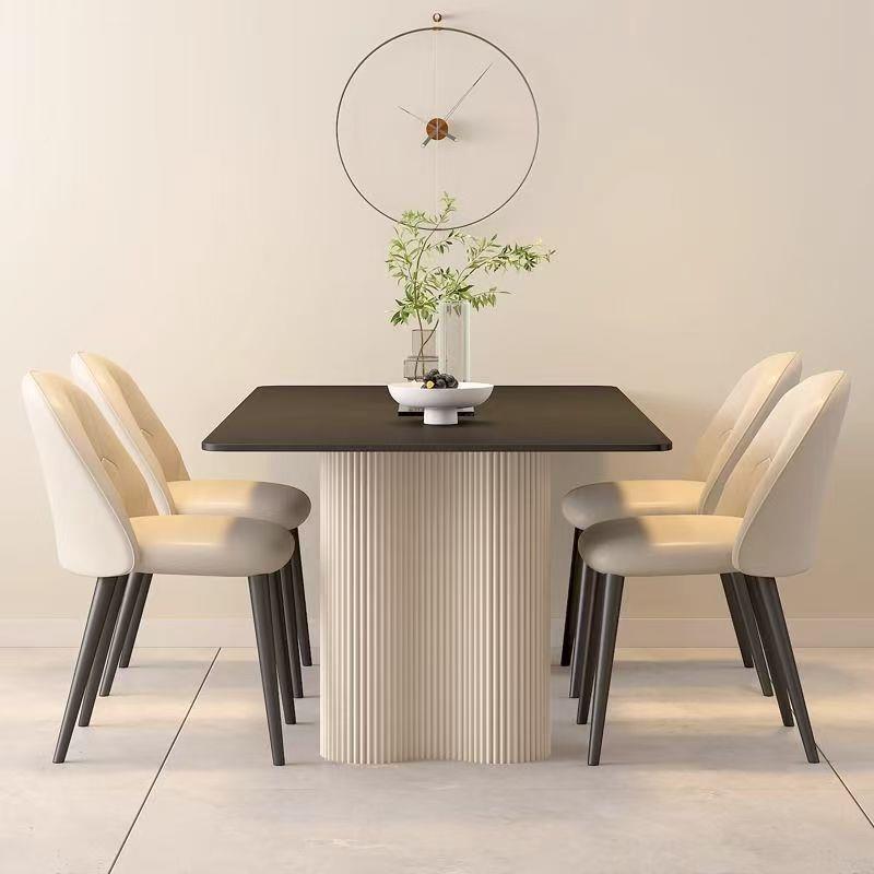 纯黑色岩餐新款意式端板现代简约家GXN用桌2025小户型长方形高吃