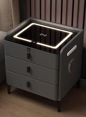 智能床头柜现代奢简柜约多功能无轻线充电卧室收纳床头储ZG-73185