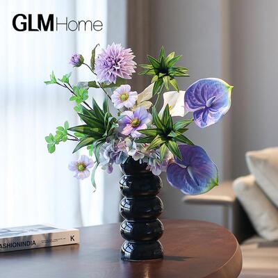 法式仿合真花花摆30047设百竹高逼真花束客厅餐桌摆花桌摆件假面