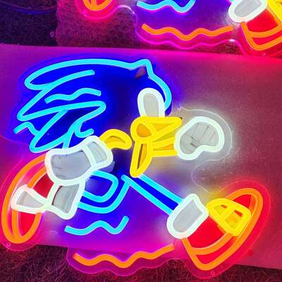 霓灯发光字12v灯带lyinghonged广告牌酒吧造装饰墙虹o字母lgo网红