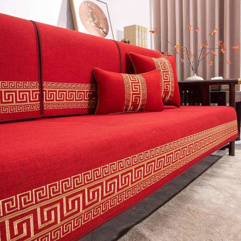 实木沙坐垫四季款通用防滑垫子套发罩盖布新0pxx1002925新中式2沙