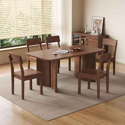 北美黑桃木西餐桌实32280木餐桌椅组合胡长方形全1.5轻8米饭桌餐