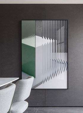 条后简约装饰画客厅挂画创意抽现象方B-668块小众蓝色线卧室走廊