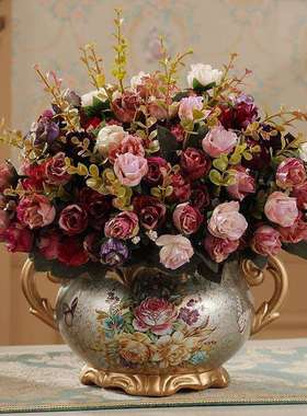 欧瓷花瓶花器摆件创意复居装饰品时式尚花插艺陶瓷工AL100323品绿