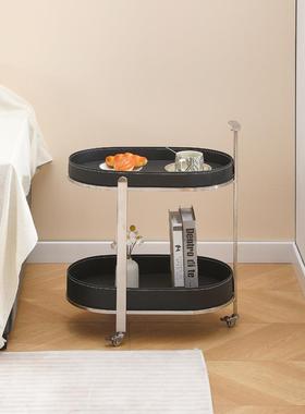 创意移客厅沙发边角几网红42997小茶几置物架不移动皮锈钢可动车