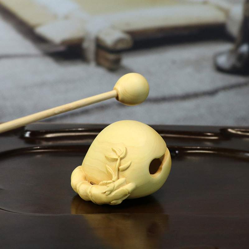 黄杨木雕竹节木鱼节节高升木质随身携带手把件打击乐器佛系念摆件