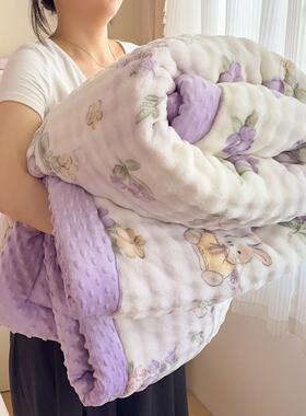 加厚豆豆绒被秋子宿冬绒保暖加绒被芯仿兔OLZ盖被学生舍单人被子