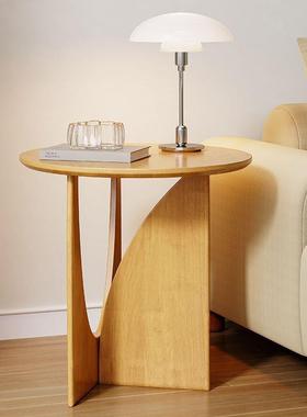 实木轻奢边几客厅小茶几角圆几黑色简约茶几室形无品牌/床头桌沙