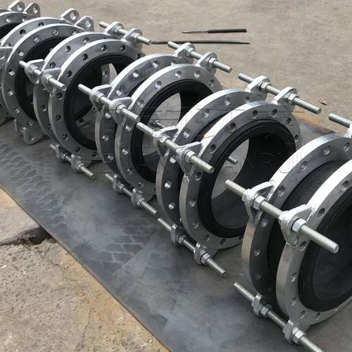 不锈钢限位拉式杆挠橡胶软43381连接法兰式橡胶软头可曲管道接软