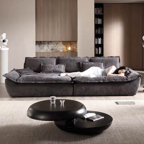 意极简科NTV技布艺沙发客厅式户型现代简约三人位小家用直排船沙