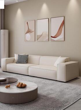 QL现轻奢油风沙发客红厅简约代直排UUS沙发网款科技奶布艺沙发