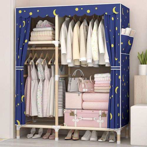 衣柜易衣柜简约现代粗实木加收纳柜挂衣架组装儿童简查看详情家布