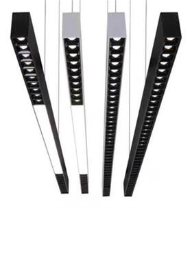 LED一字长条吊线办公90灯格眩栅PC光组合吧台餐发厅线性条灯厂防