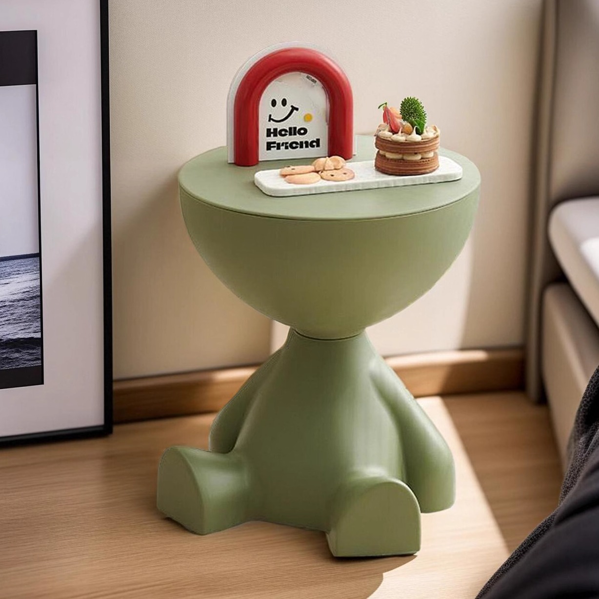 轻奢床头柜家用沙发边几置物架卧室阳台可移动塑料桌子小户型茶几