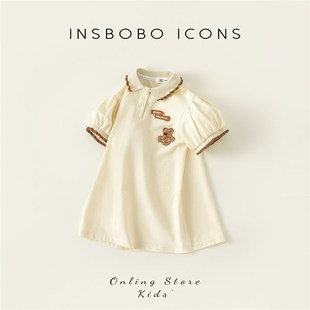 女童连衣裙夏装2023新款小女孩公主裙儿童裙子polo裙衣服洋气童装