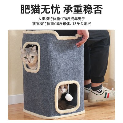 树洞猫窝冬天保暖封闭式多层双层三层猫咪冬季多猫户外过冬大号