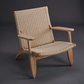 绳编实木沙发椅北欧阳台休闲家用侘寂风小户型民宿靠背藤编扶手椅