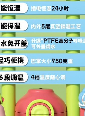 Morningsky烧水杯便携式旅行烧水壶迷你恒温热水壶保温电热杯户外